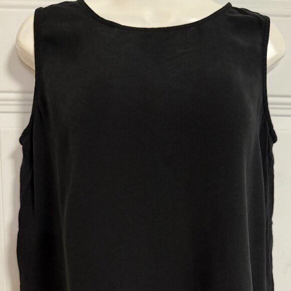 Eileen Fisher System Black Shell Blouse SZ Small Minimalist Chic - Picture 3 of 8